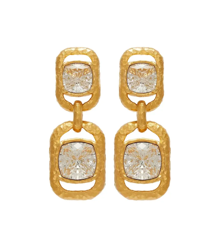 Oscar de la Renta Crystal-embellished drop earrings