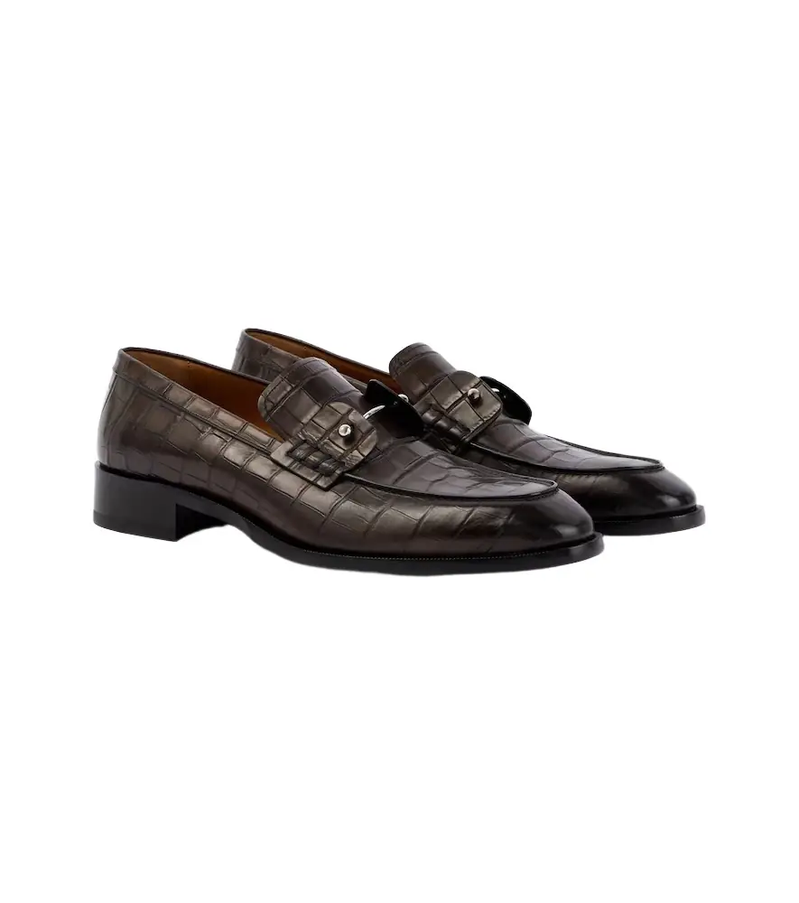 Christian Louboutin Chambelimoc croc-effect leather loafers