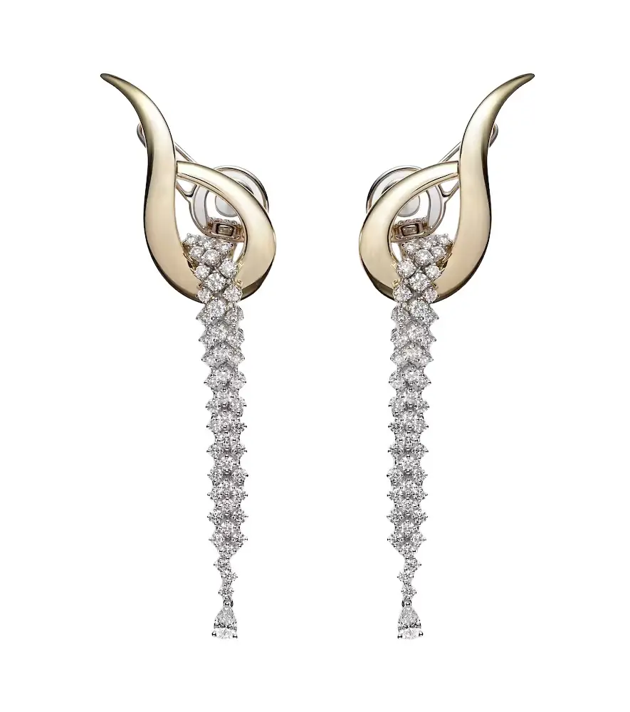 Yeprem Golden Strada 18kt yellow and white gold drop earrings with diamonds
