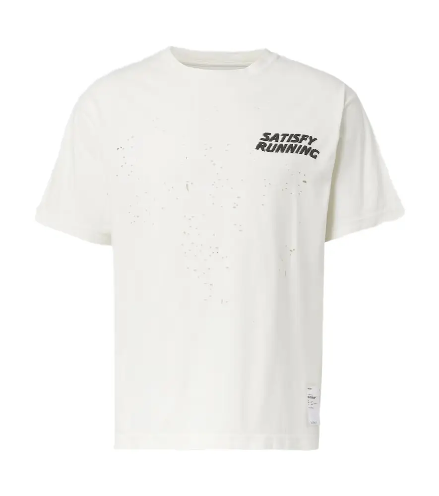 Satisfy Distressed logo cotton jersey T-shirt