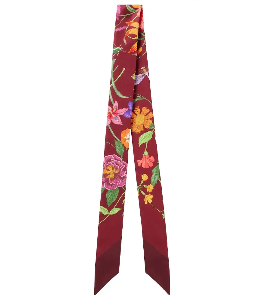 Gucci Floral silk twill scarf