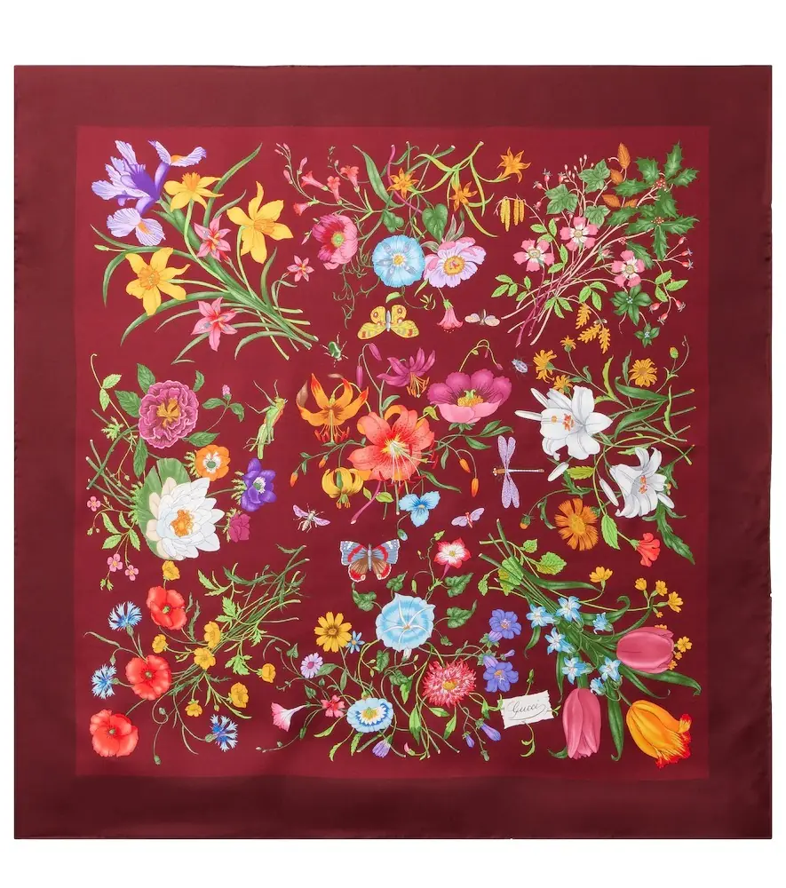 Gucci Flora silk twill scarf