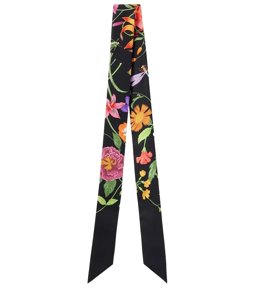 Gucci Floral silk twill scarf