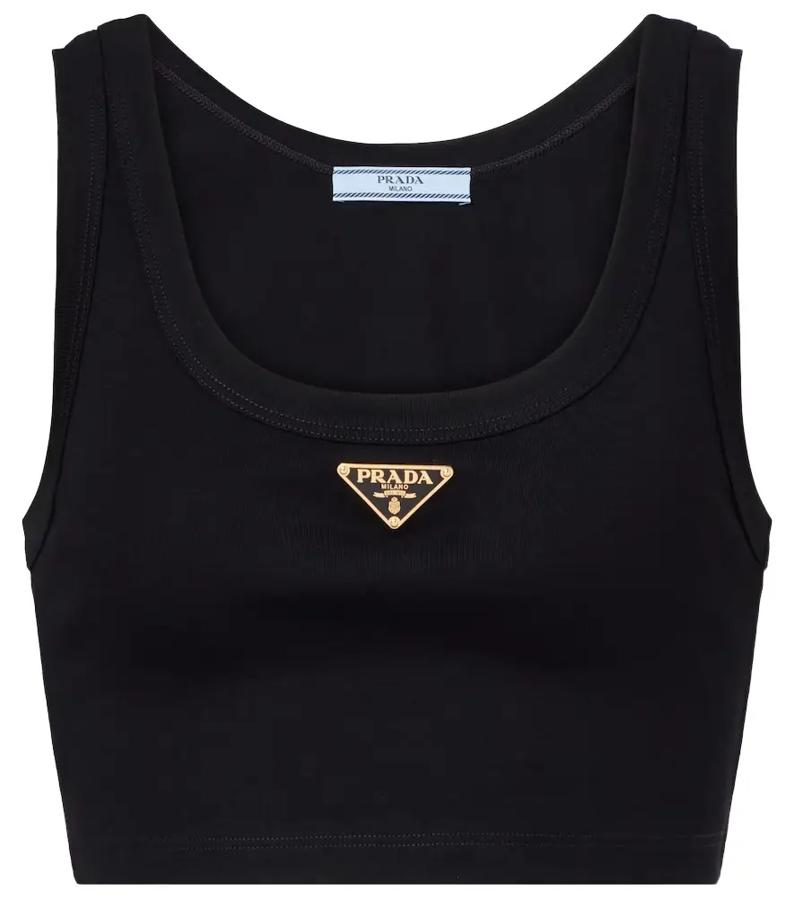 Prada Logo cotton crop top