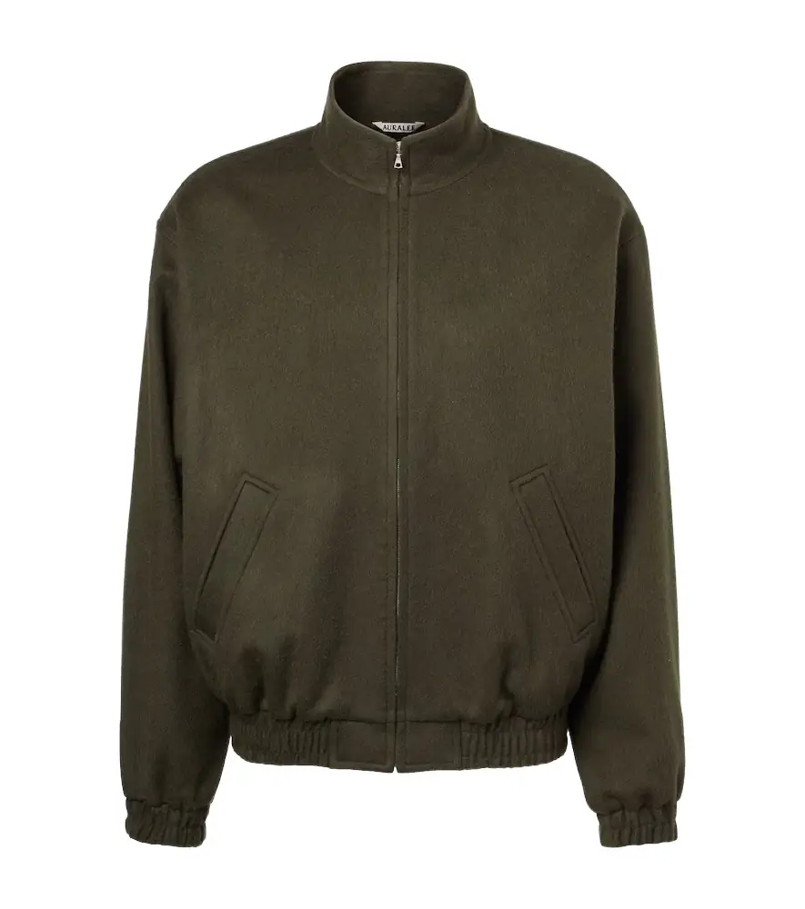 Auralee Camel hair flannel blouson jacket