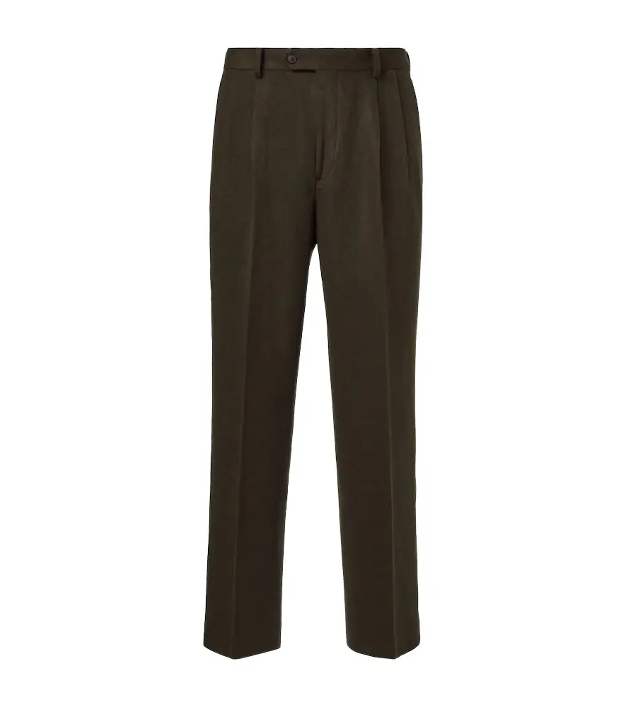 Auralee Camel hair flannel straight pants