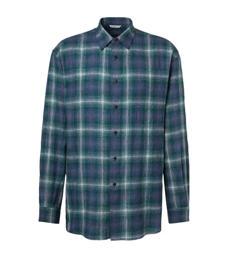 Auralee Checked wool shirt