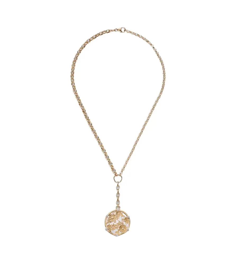 FoundRae 18kt gold pendant necklace with diamonds