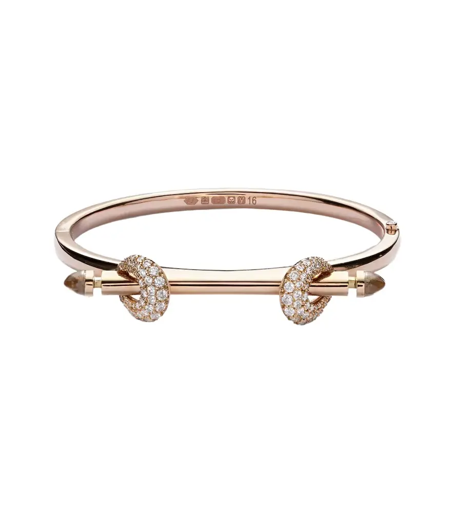 Ananya Chakra Icon 18kt rose gold bracelet with diamonds and quartz