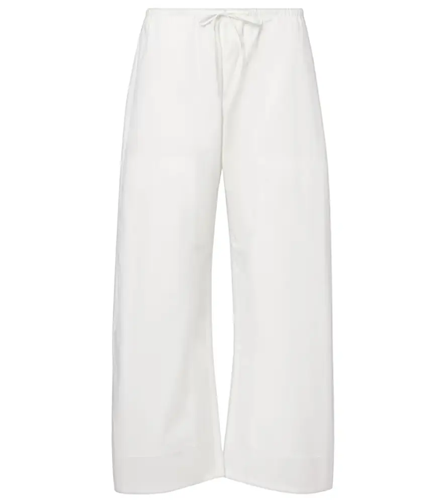 Leset Kyoto cotton barrel-leg pants