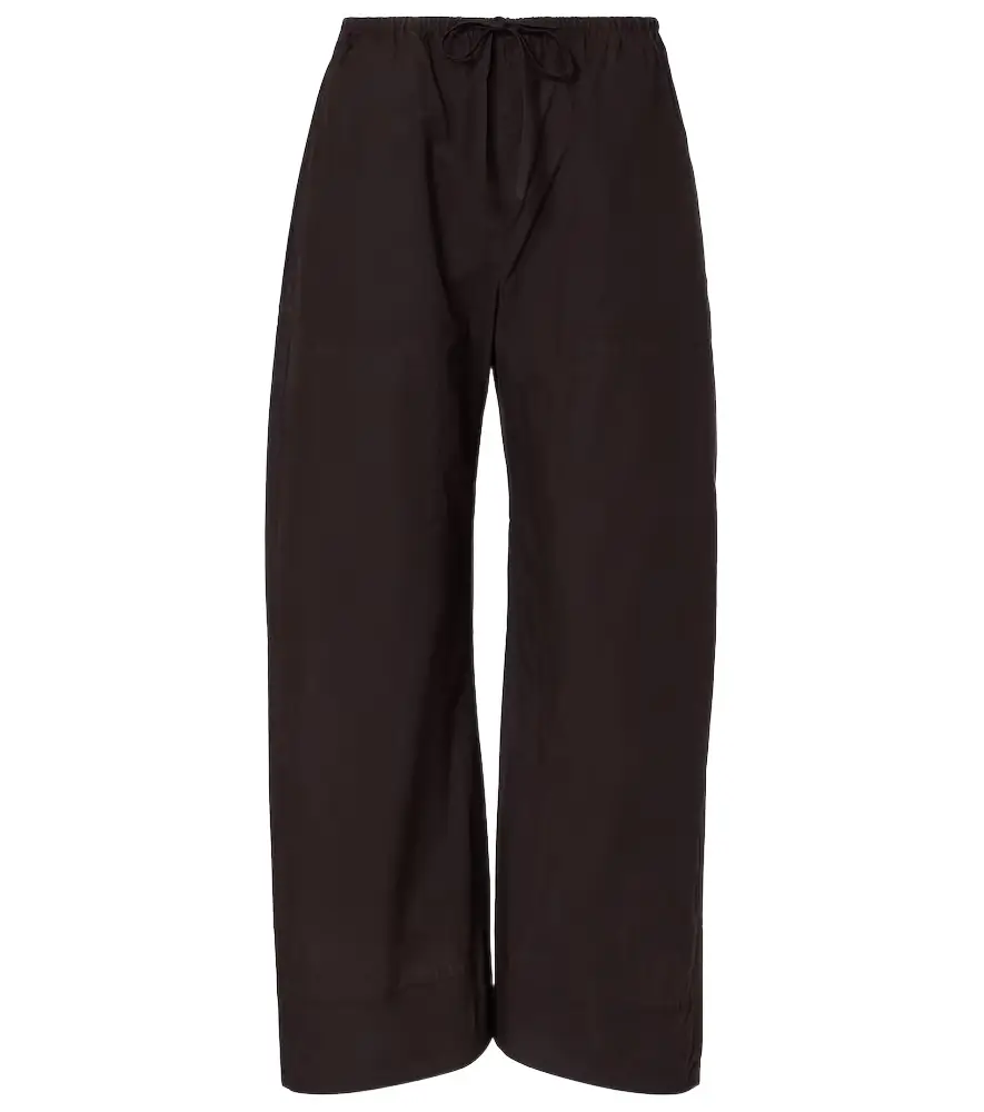 Leset Kyoto cotton wide-leg pants