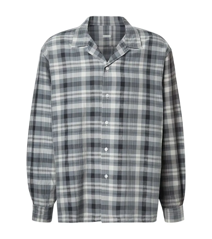 A.Presse A. Presse Checked silk and linen shirt