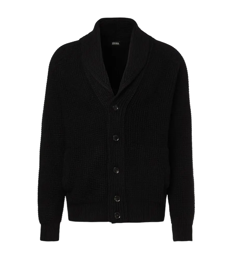 Zegna Waffle-knit cashmere-blend cardigan