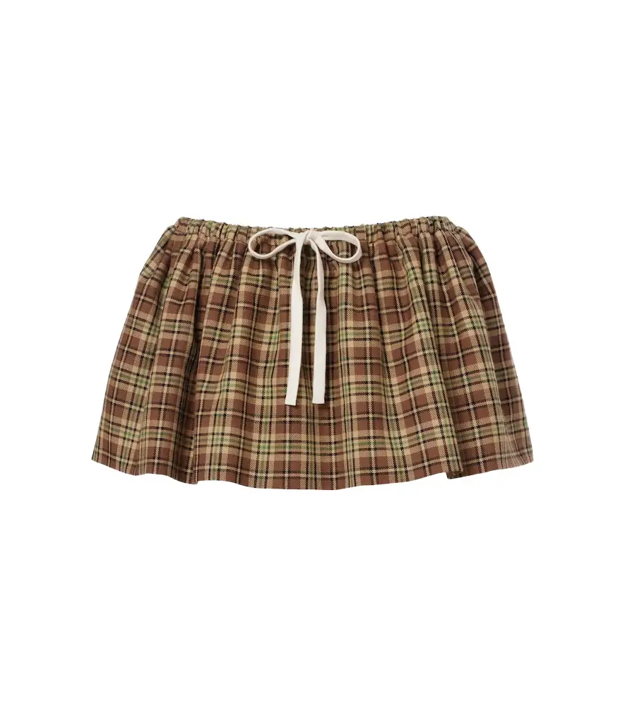 Miu Miu Plaid virgin wool miniskirt