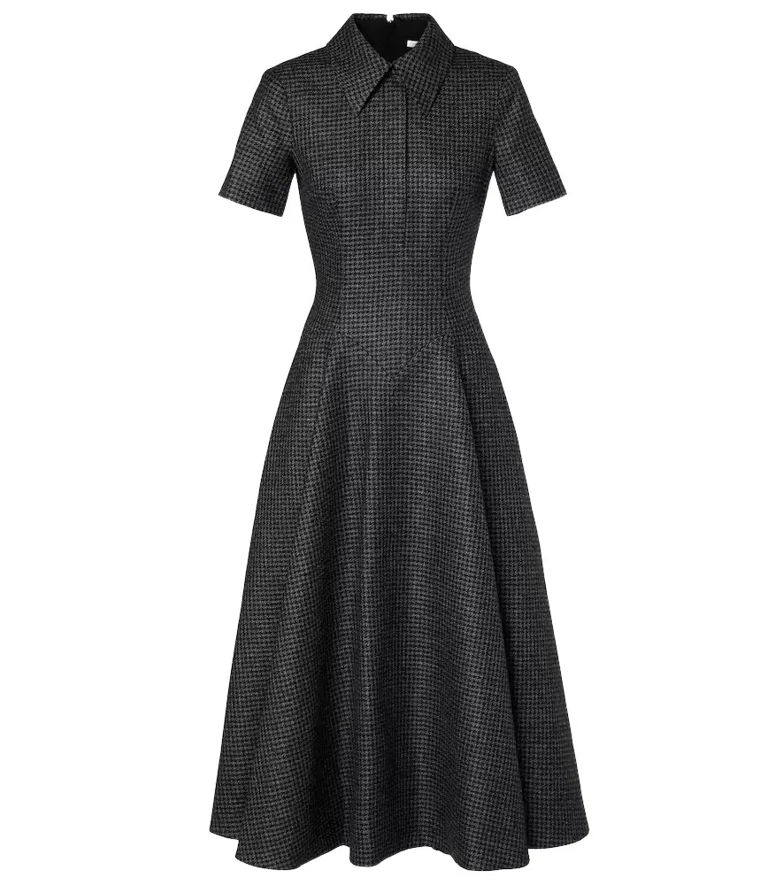 Emilia Wickstead Jody houndstooth wool-blend midi dress