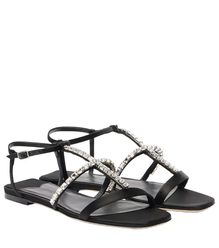 Jimmy Choo Gwyn embellished satin sandals - Women's Shoes
