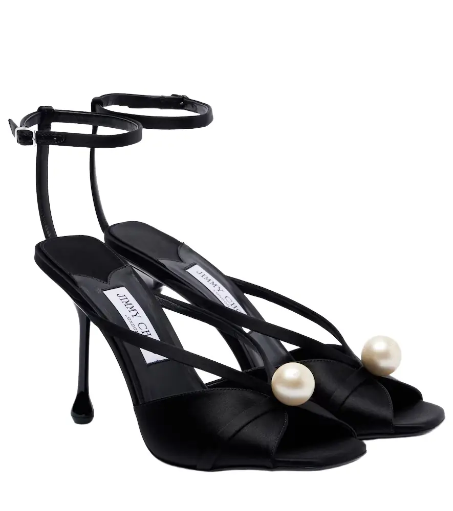 Jimmy Choo Siva 95 embellished satin sandals - Women's Shoes