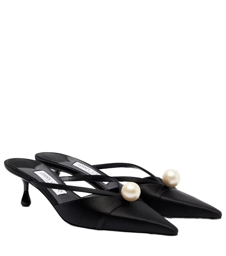 Jimmy Choo Sana 50 embellished satin mules - Women's Shoes