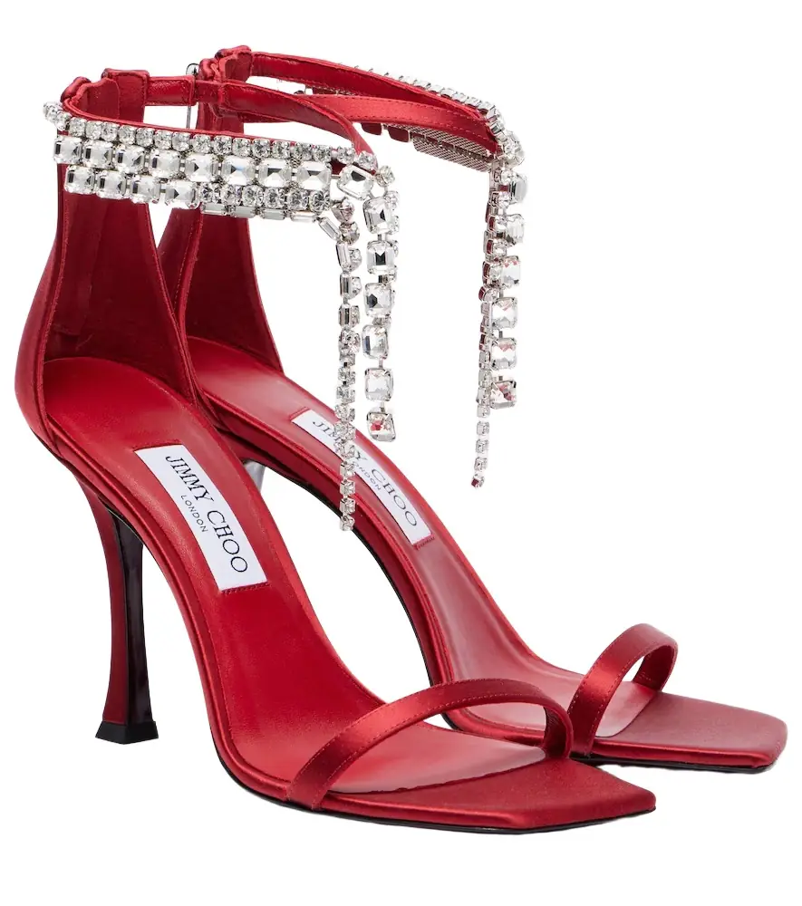 Jimmy Choo Verity 100 embellished satin sandals - Women's Shoes