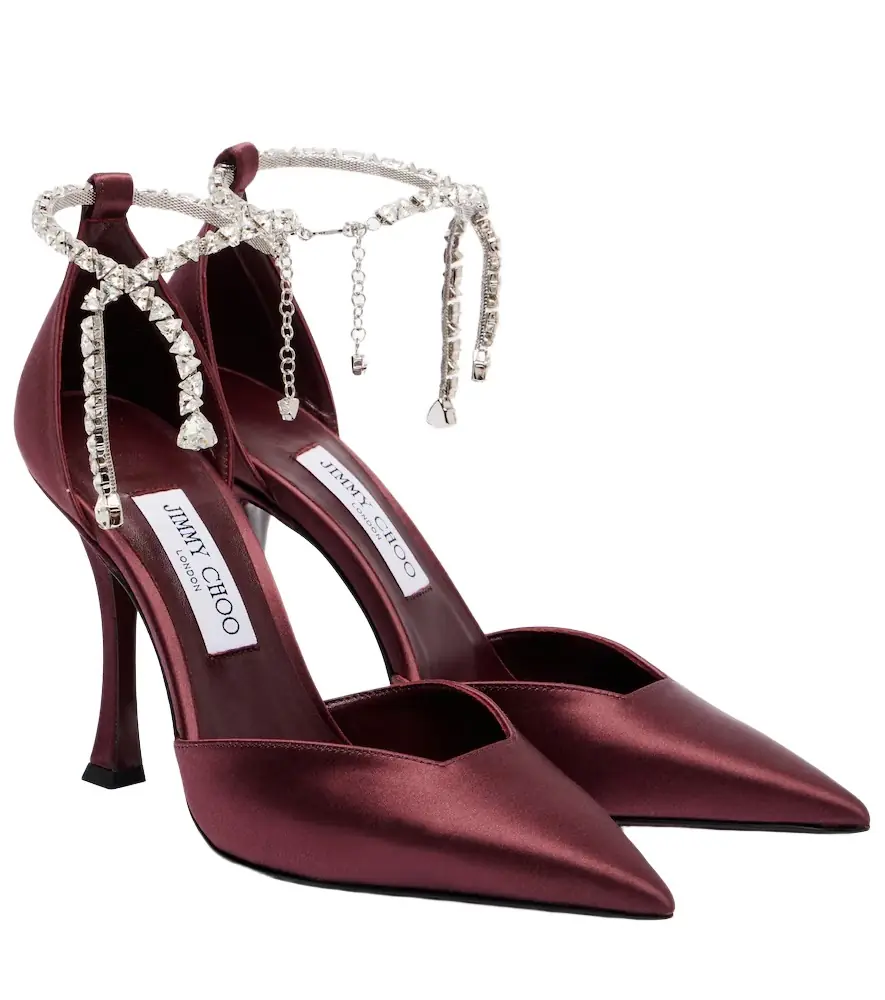 Jimmy Choo Stevie 100 embellished satin pumps - Women's Shoes