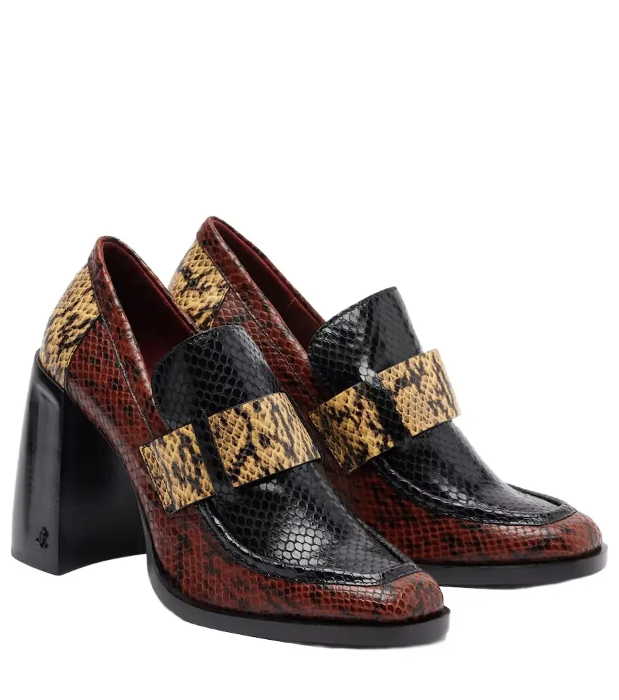 Jimmy Choo Tylor 95 snake-effect leather loafer pumps - Women's Shoes