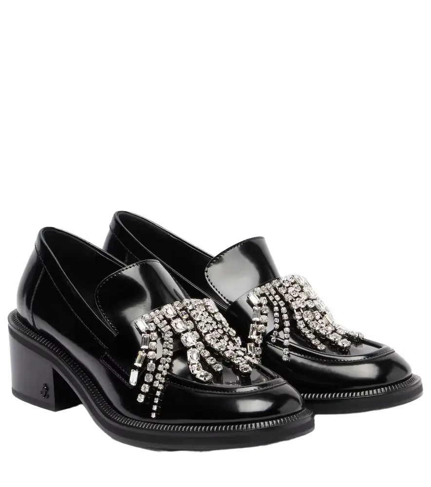 Jimmy Choo Tylor embellished leather loafer pumps