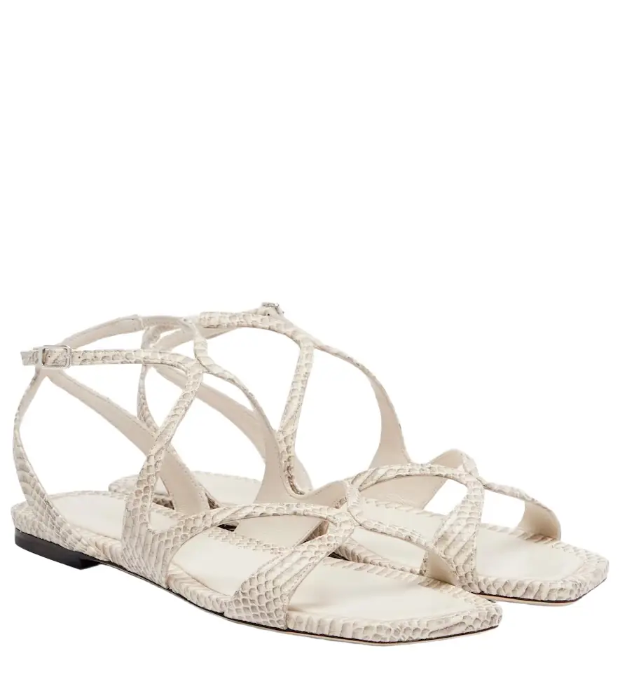 Jimmy Choo Ayla snake-effect leather sandals - Women's Shoes