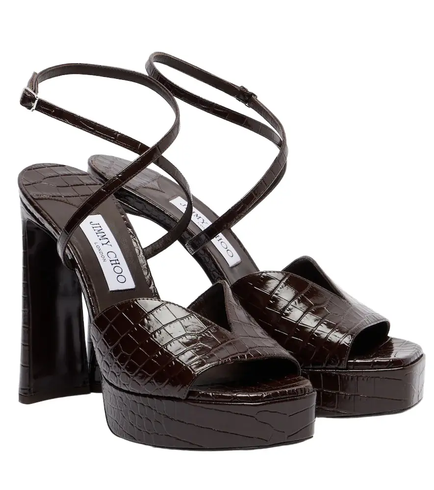 Jimmy Choo Karli 125 croc-effect platform sandals - Women's Shoes