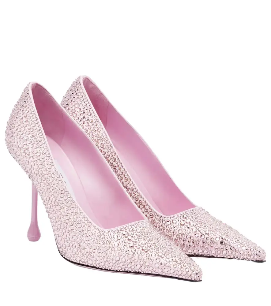 Jimmy Choo Ixia 95 embellished satin pumps - Women's Shoes