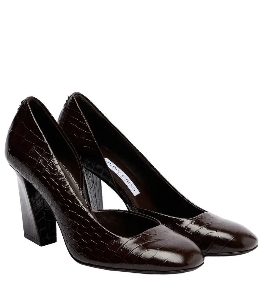 Jimmy Choo Farren 85 croc-effect leather pumps