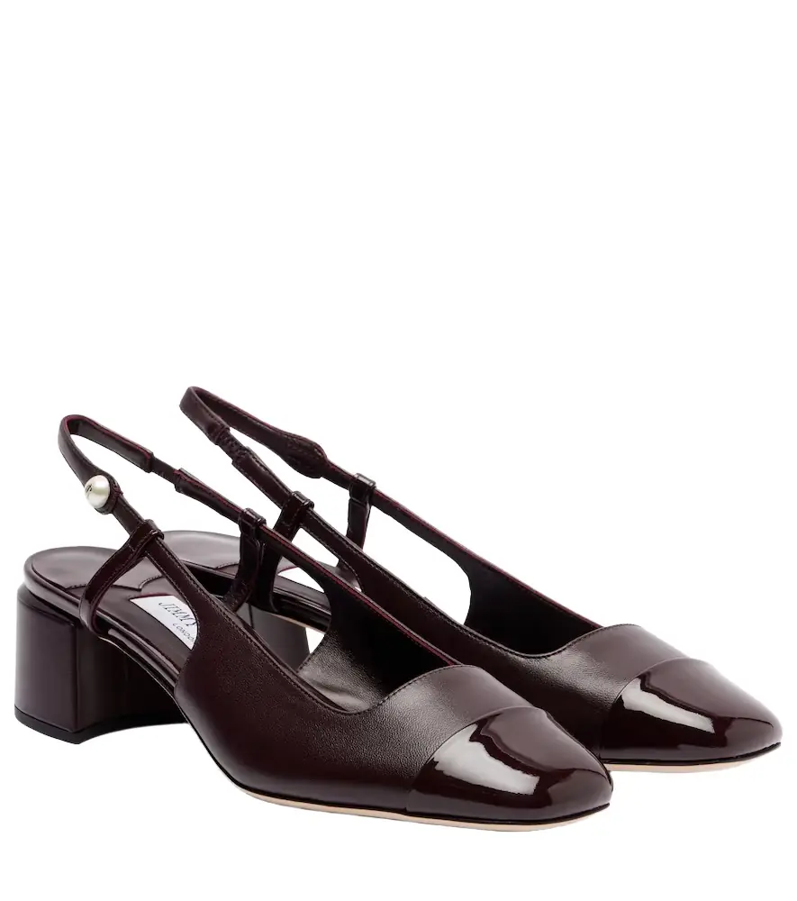 Jimmy Choo Elisa 45 leather slingback pumps