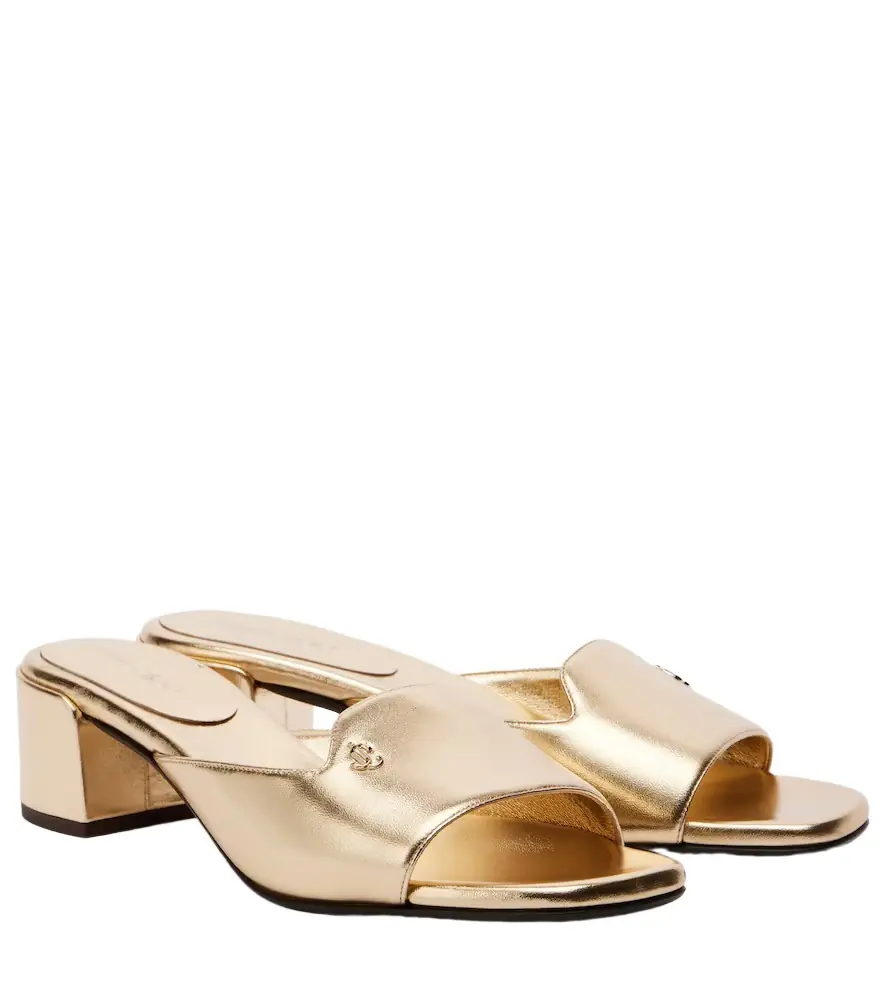 Jimmy Choo Dina 45 metallic leather mules - Women's Shoes