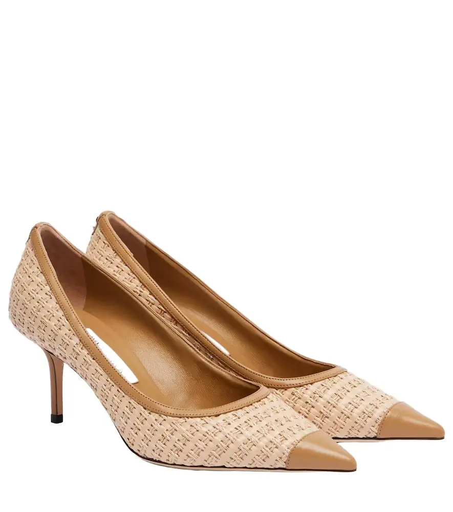 Jimmy Choo Love 65 raffia-effect pumps - Women's Shoes