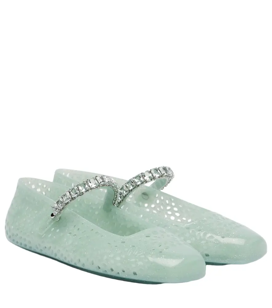 Jimmy Choo Jelly crystal-embellished ballet flats - Women's Shoes