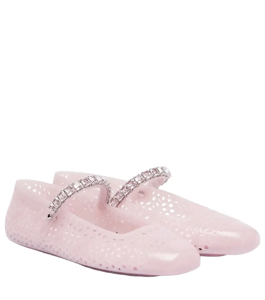 Jimmy Choo Jelly embellished PU Mary Jane flats - Women's Shoes
