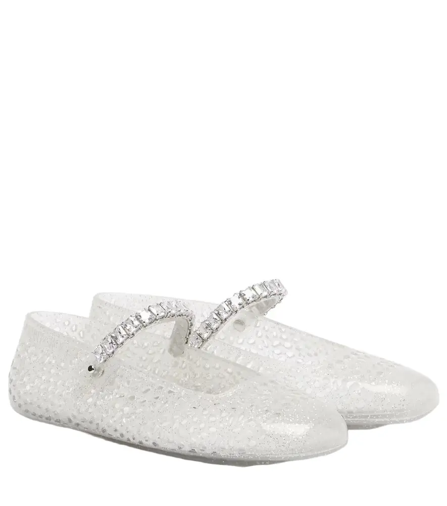 Jimmy Choo Jelly embellished PU Mary Jane flats