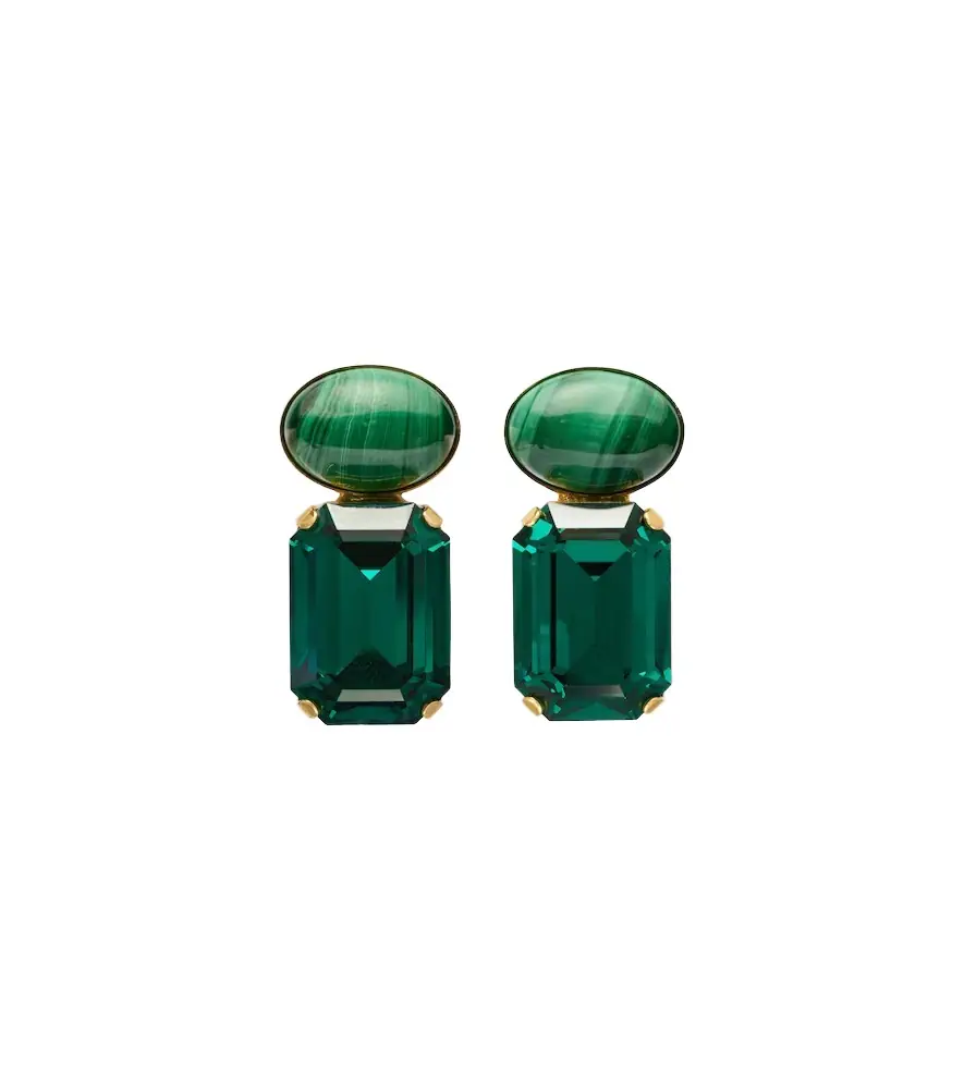 Jennifer Behr Elin crystal-embellished gold-plated earrings