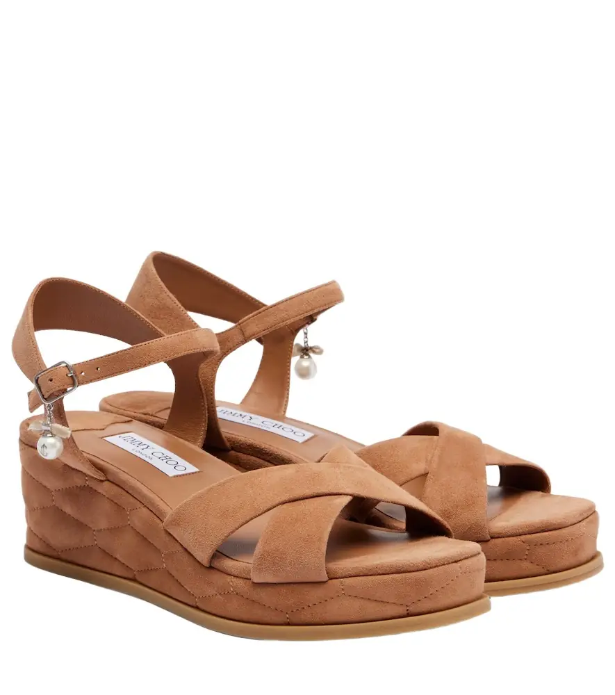 Jimmy Choo Astra 60 suede wedge sandals - Women's Shoes