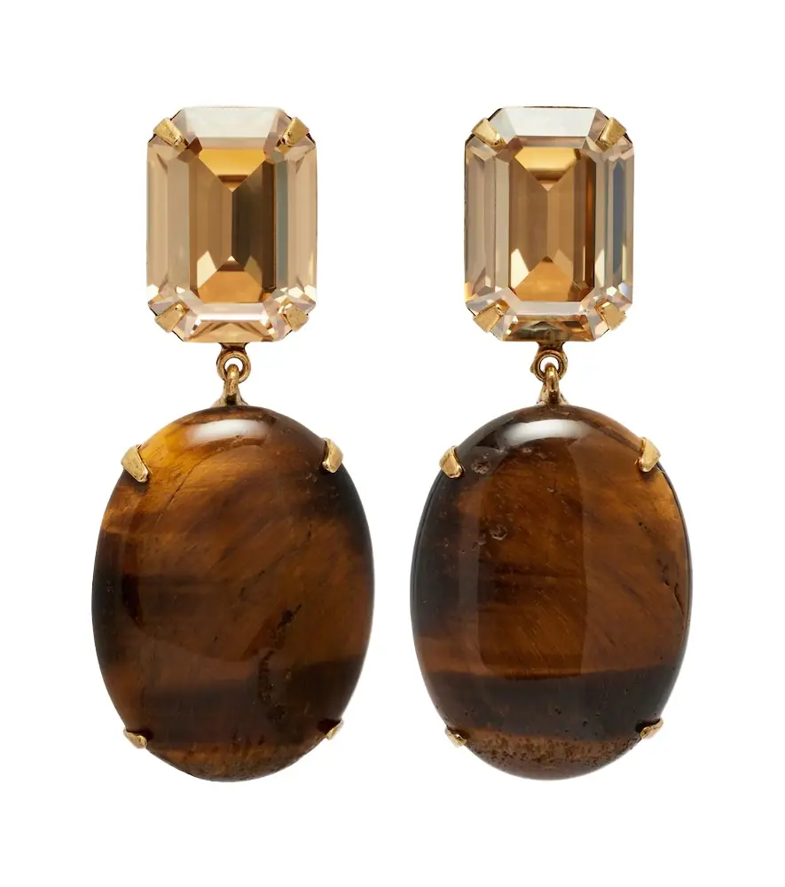 Jennifer Behr Xiomara embellished gold-plated earrings