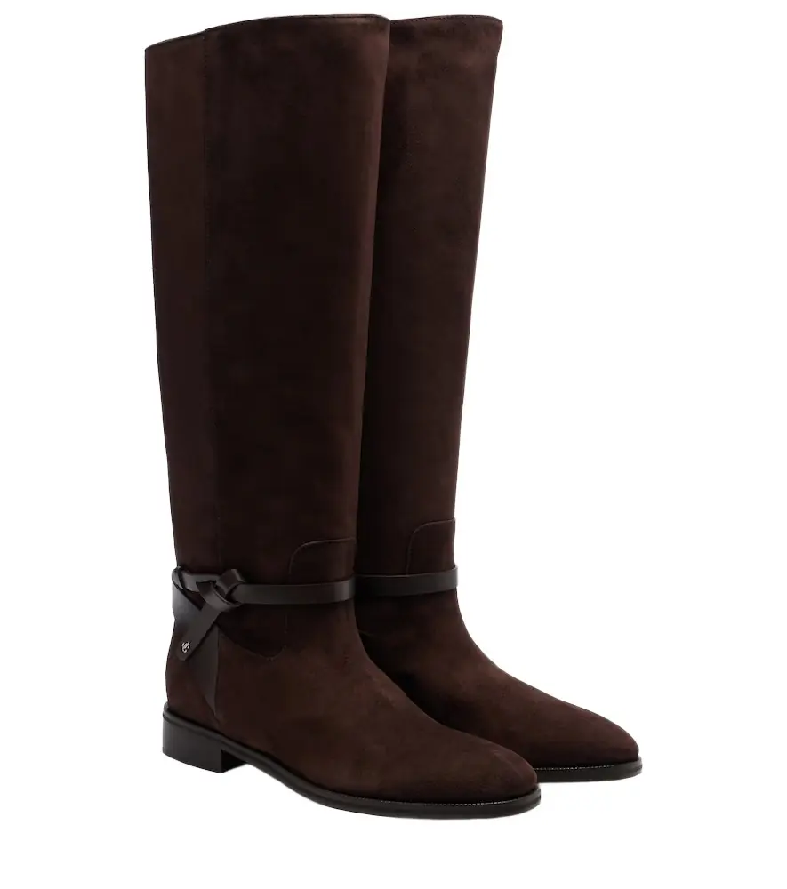 Jimmy Choo Lawton knotted suede knee-high boots