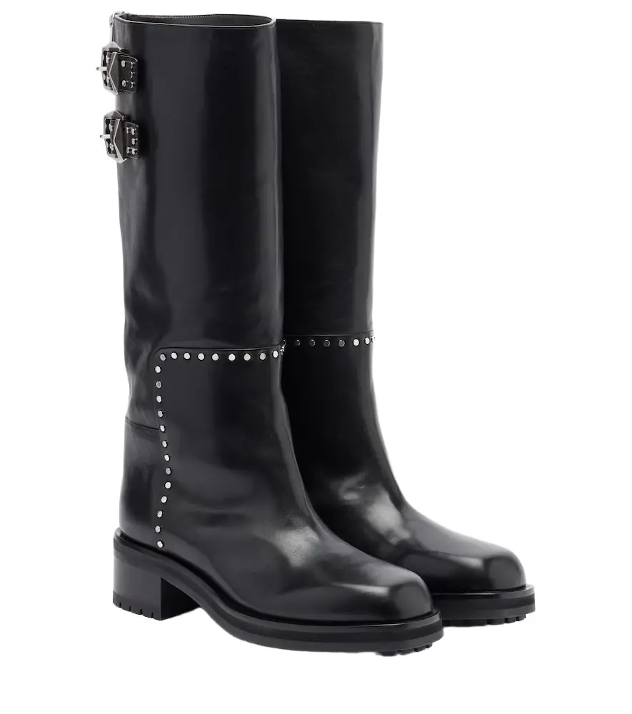 Jimmy Choo Brooklyn leather biker boots