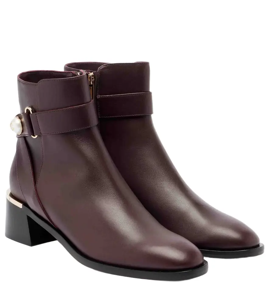 Jimmy Choo Noor 45 embellished leather ankle boots - Women's Shoes
