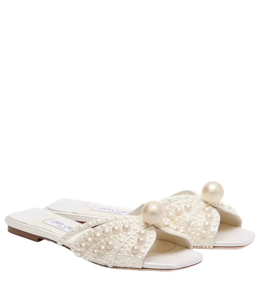 Jimmy Choo Siva embellished satin slides - Women's Shoes
