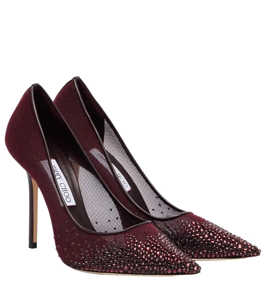 Jimmy Choo Love 100 crystal-embellished pumps