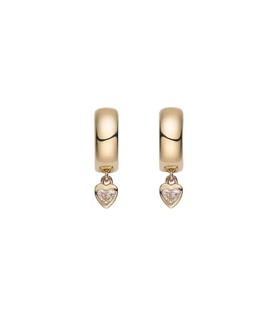 Roxanne First 14kt gold hoop earrings with diamonds