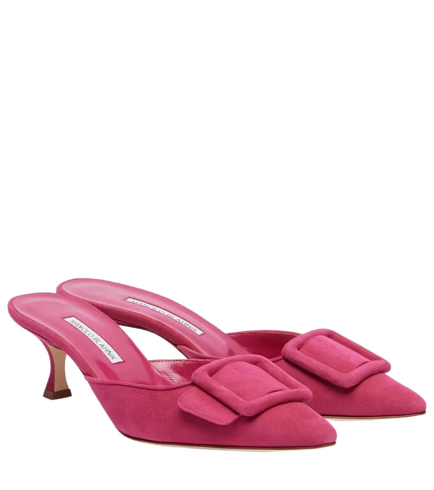 Manolo Blahnik Maysale suede mules