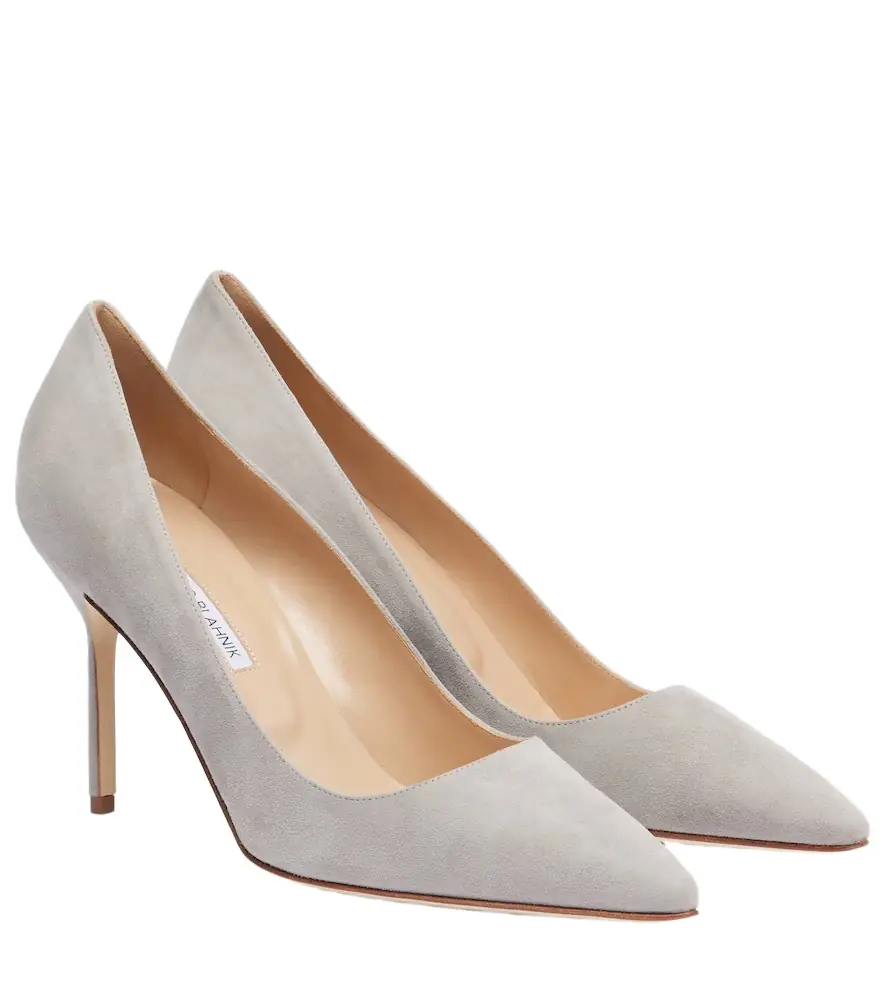 Manolo Blahnik BB 90 suede pumps