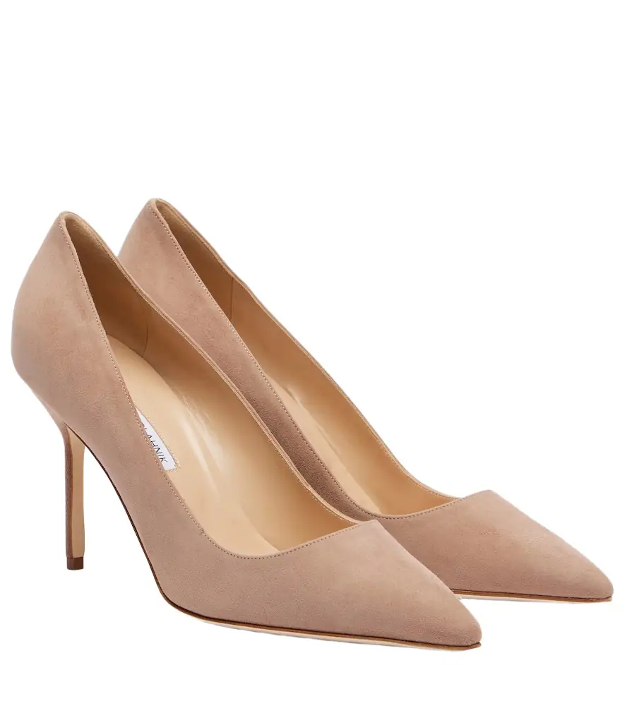 Manolo Blahnik BB 90 suede pumps