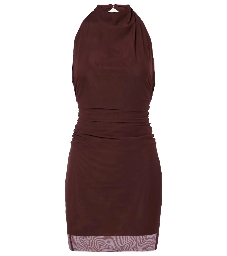 SIR Draped gathered jersey minidress