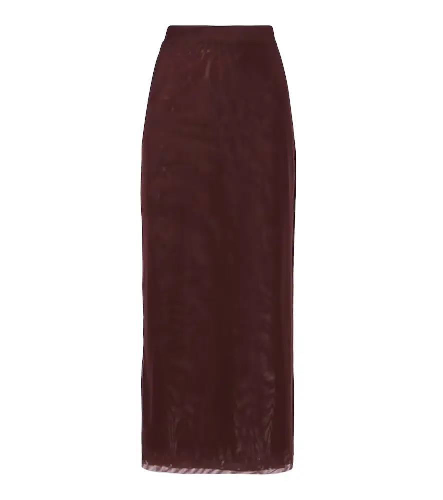 SIR High-rise jersey midi skirt